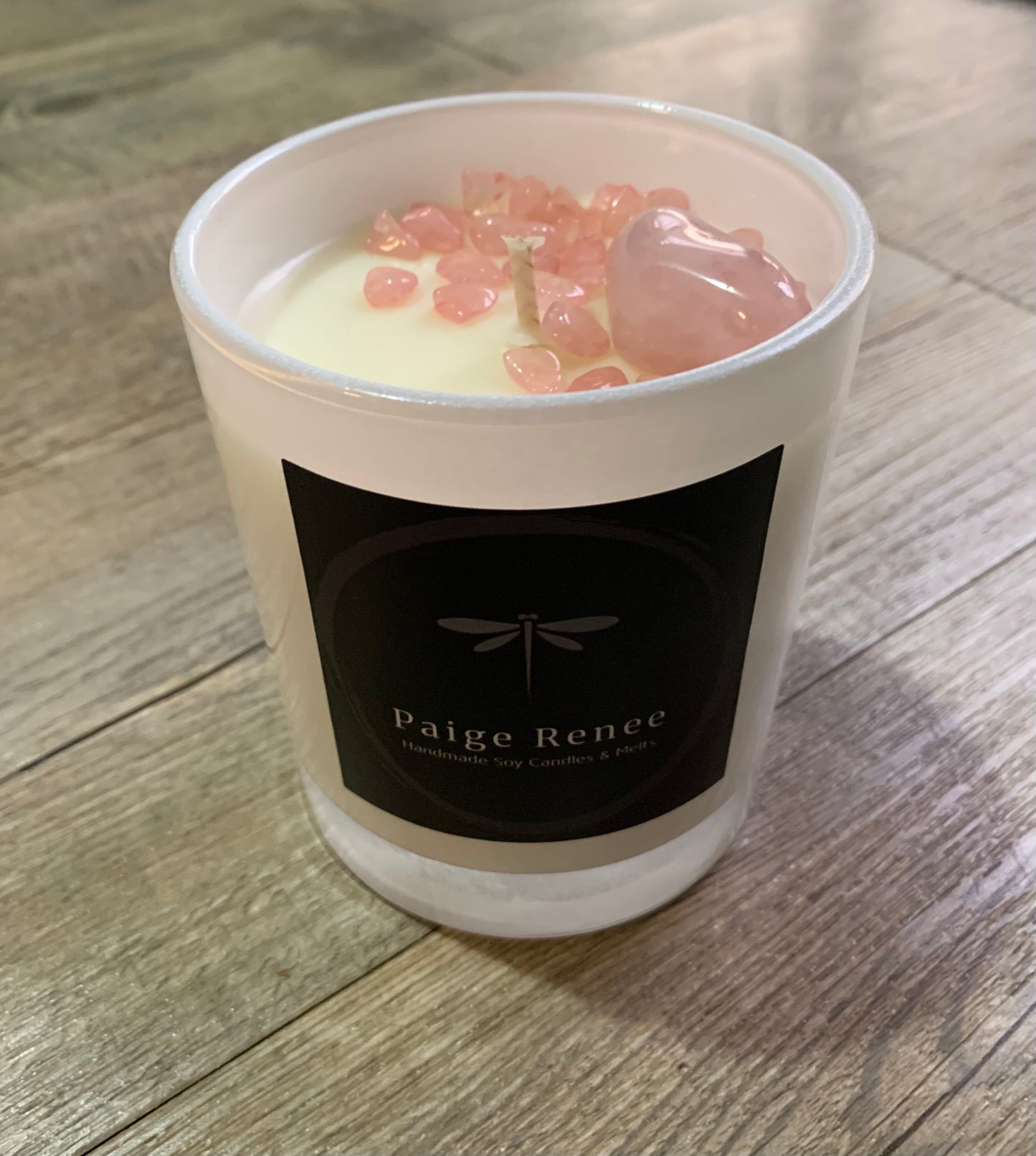 LOVE Box | Rose Quartz | 50hr Candle + Crystals