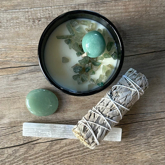 PROSPERITY Box | Green Aventurine | 50hr Candle + Crystals