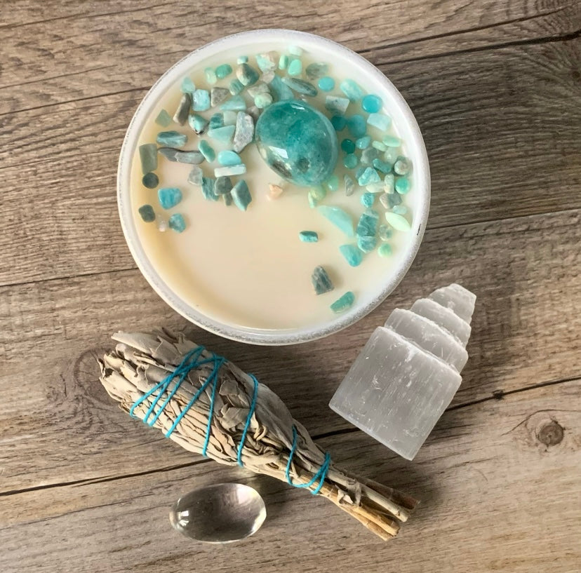 COURAGE Box | Amazonite | 50hr Candle + Crystals
