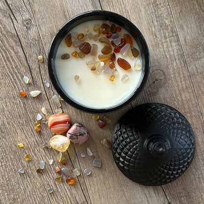 CANCER Gift Box | 60hr Candle + Crystals | Zodiac Collection