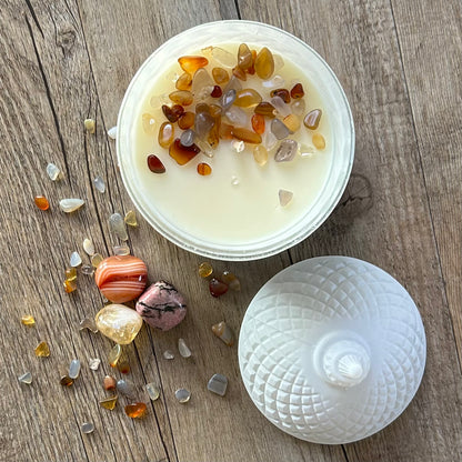 CANCER Gift Box | 60hr Candle + Crystals | Zodiac Collection