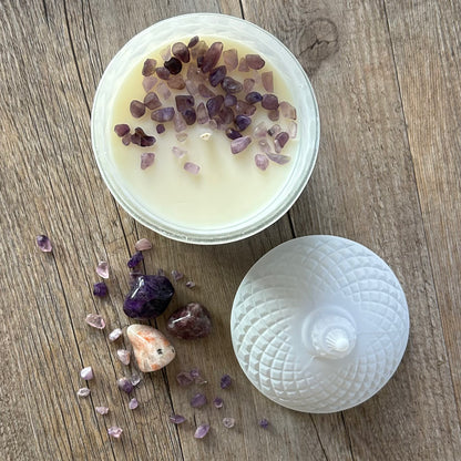 LIBRA Gift Box | 60hr Candle + Crystals | Zodiac Collection