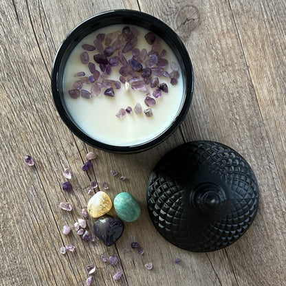 VIRGO Gift Box | 60hr Candle + Crystals | Zodiac Collection