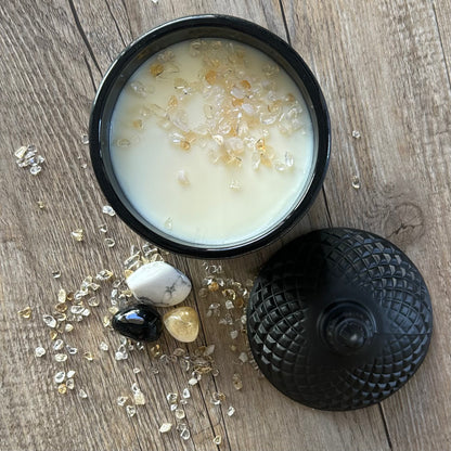 GEMINI Gift Box | 60hr Candle + Crystals | Zodiac Collection