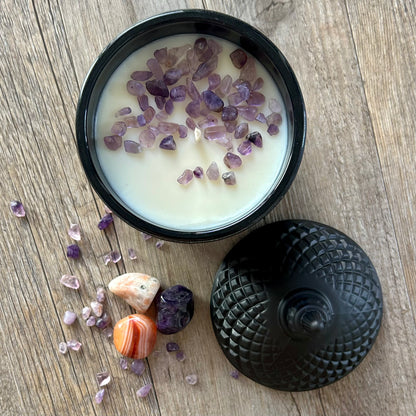 PISCES Gift Box | 60hr Candle + Crystals | Zodiac Collection