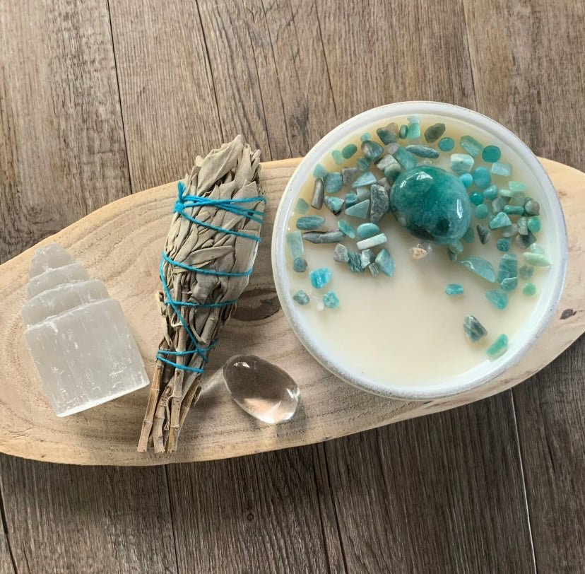 COURAGE Box | Amazonite | 50hr Candle + Crystals